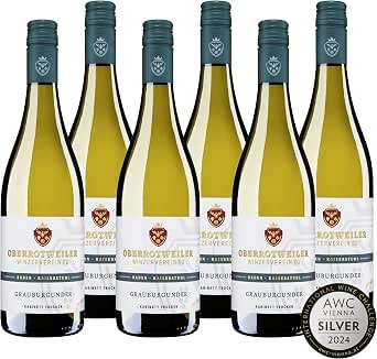 Oberrotweiler Grauburgunder Kabinett trocken - Gault & Millau 2024 Auszeichnung - Weißwein trocken, fruchtig & frisch - Anbaugebiet Kaiserstuhl, Baden (6 x 0,75 l)