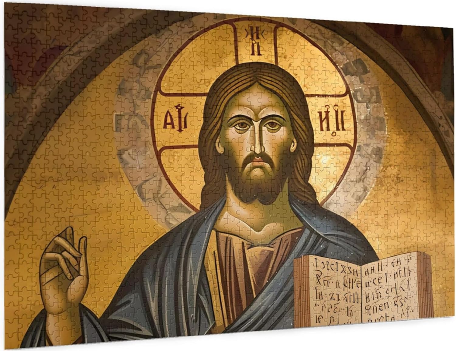 Puzzles for adults 1000 pieces jigsaw puzzles Eastern Orthodox Jesus Prayer Formation wooden DIY Families Toys Gift for Modern Home Decoration 29.5 x 19.6 in