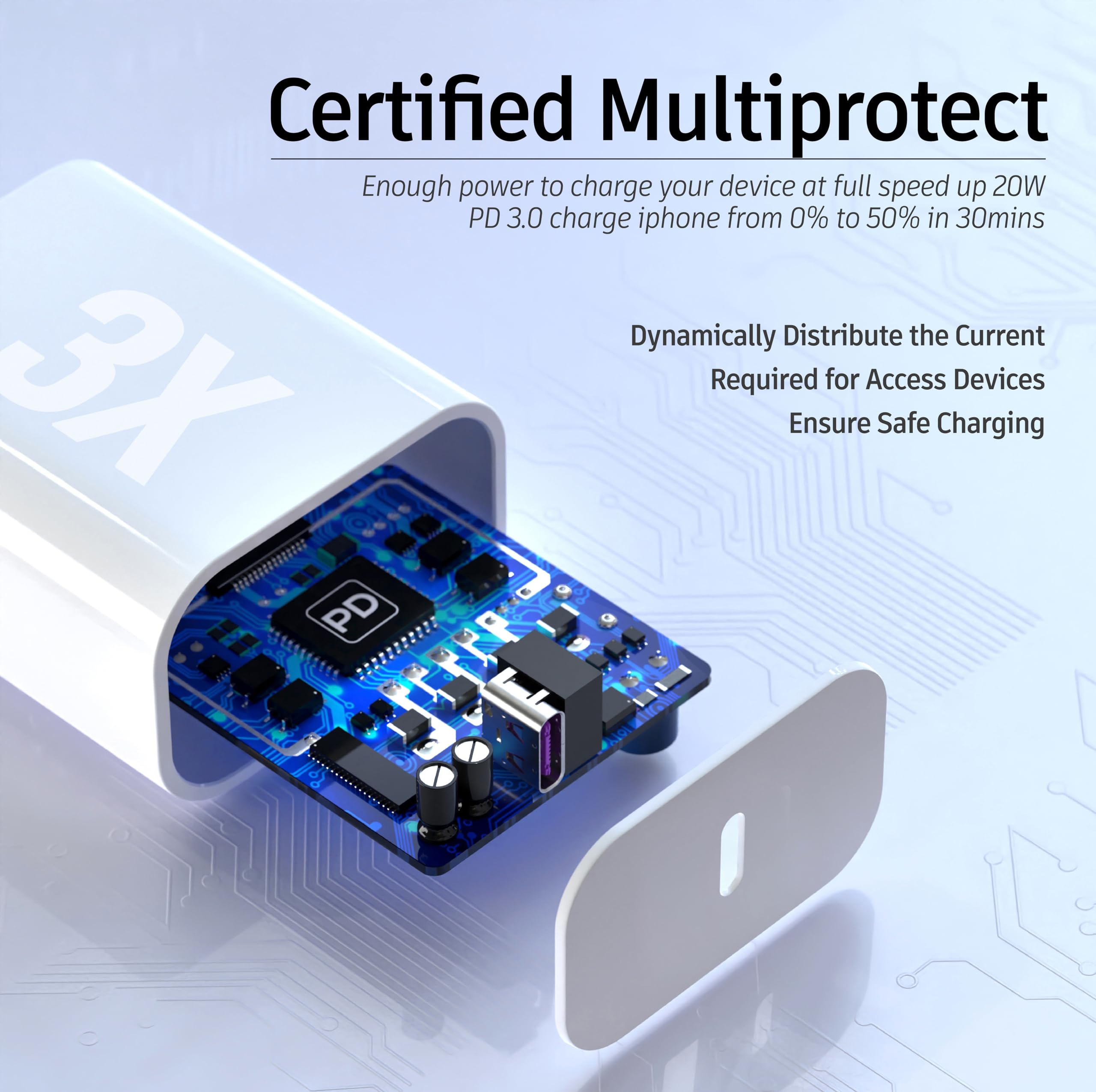 USB C Block, for iPhone Charger Block, 20W Power Wall Type C Adapter, Fast Type C Charging Plug for iPhone 16, 16 Plus,15, 15 Pro Max,14,13,12,11, X, XR, XS Max (4Pack)