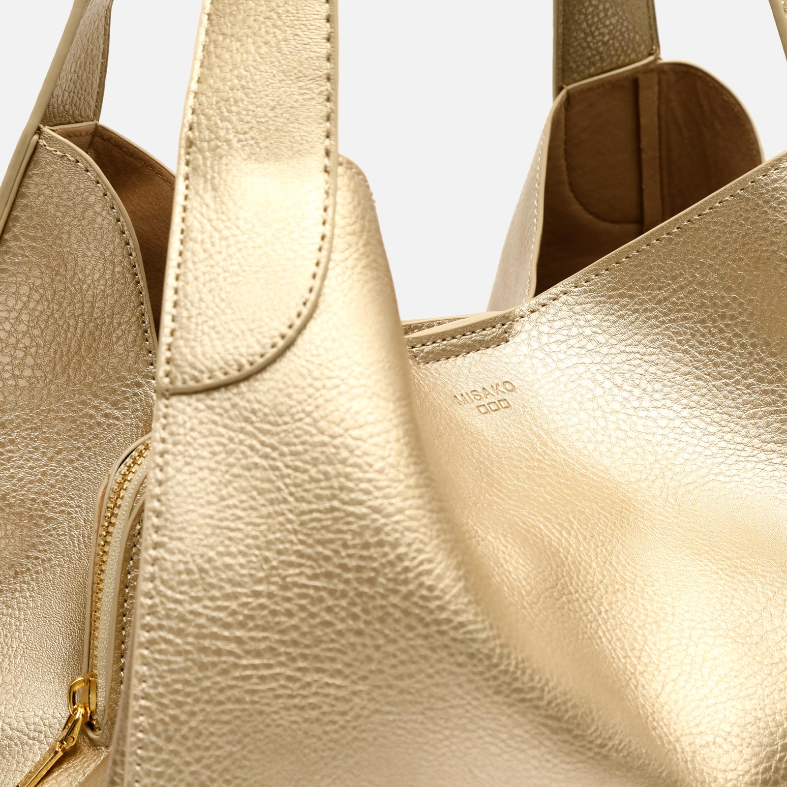 MISAKO Palatino bolso de hombro Mujer - Palatino Dorado 28 X 33 X 18 cm | Comodidad y ajuste