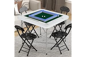 PEXMOR 35" Mahjong Table - Foldable 4-Player Card Game Table