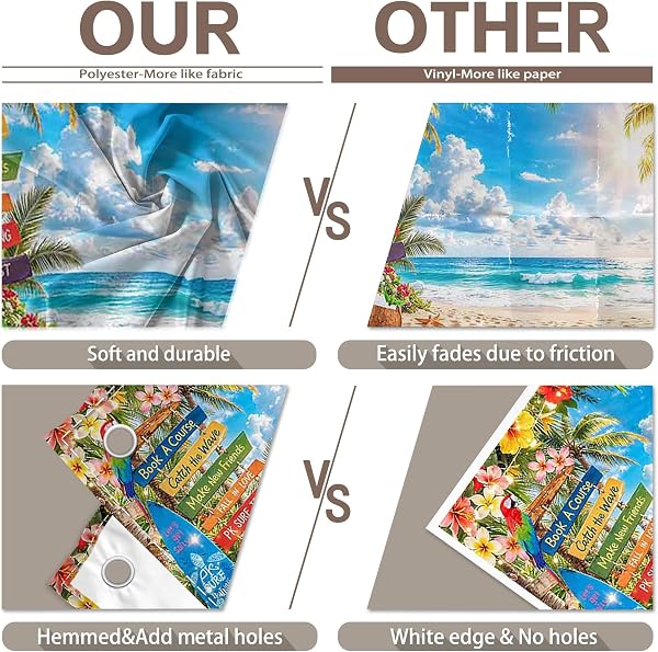 Luminora 2,1x1,5 m Toile de Fond Plage Hawaïenne d’Été, Soleil Tropical Palmiers Fleurs Bord de Mer, Tapisserie Murale Bannière de Fête de Vacances Décorations Accessoires de Photobooth - 5