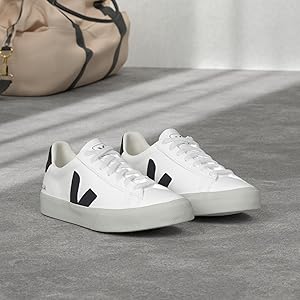 Amazon.com | Veja Women's Campo Sneakers, Extra White/Black, 4