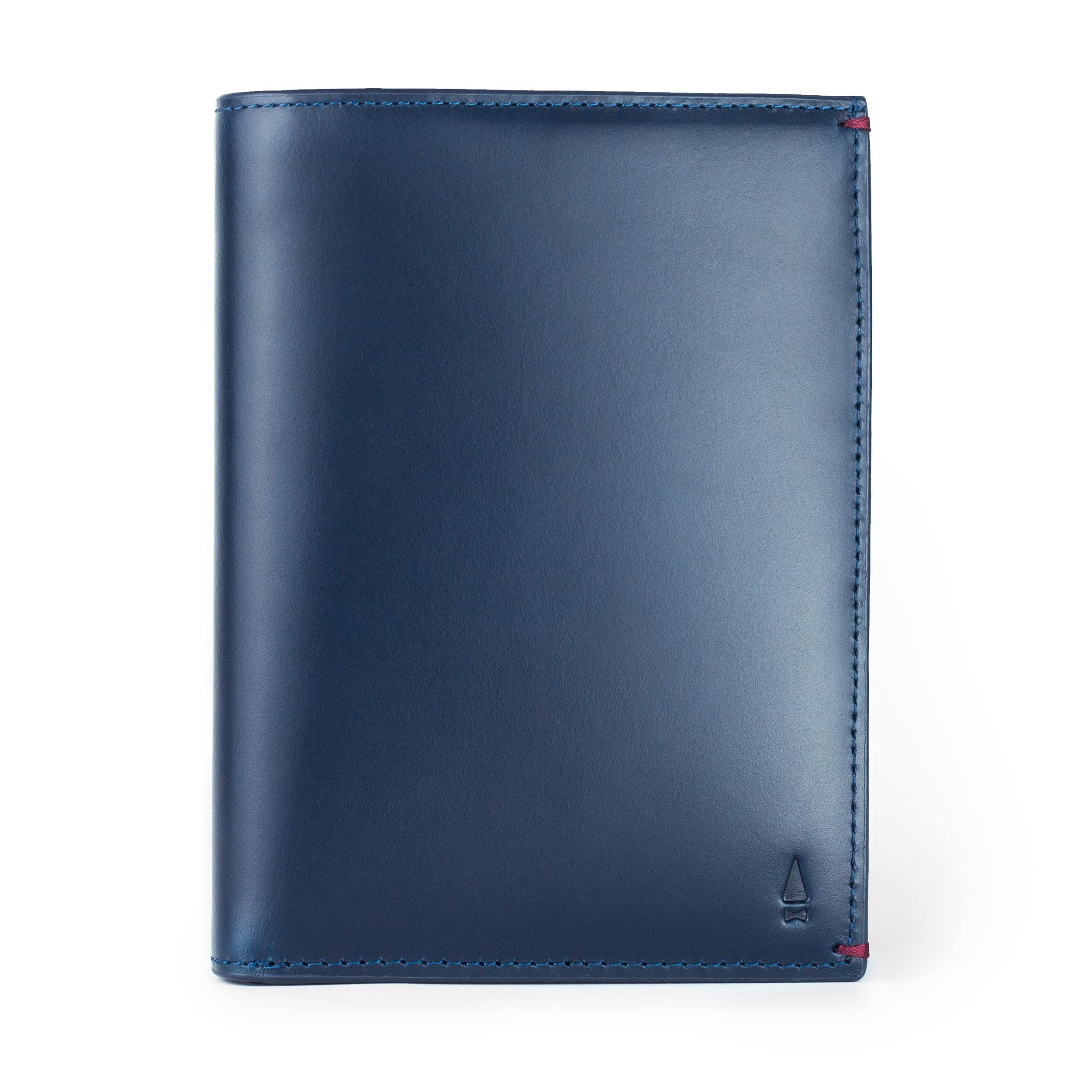 Gnome & BowGulliver Cash & Coin Passport Wallet (RFID Nappa Leather) (Waxed Blue)