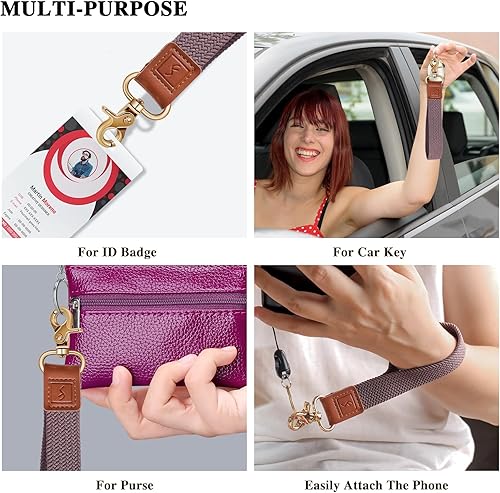 Miniatura 6 de Fishent Llavero elástico para muñeca, trenzados, bonitos cordones de muñeca para llaves, llavero para mujeres y hombres, correa de muñeca para