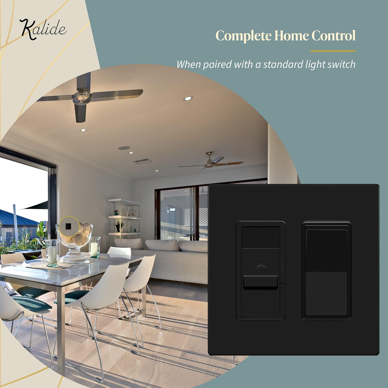 TOPGREENER Kalide Fan Speed Control Switch, 3-Speed Fan Wall Switch, Single Pole, 120VAC, 60Hz, 2.5A, Neutral Wire Not Required, TGFS3-BK, Black SKU: TGFS3-BK: Tools & Home Improvement