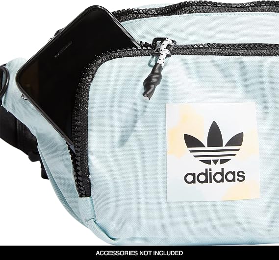 adidas Originals Sport Hip Pack/Small Travel Bag, Halo Mint Green/White/Acid Orange, One Size