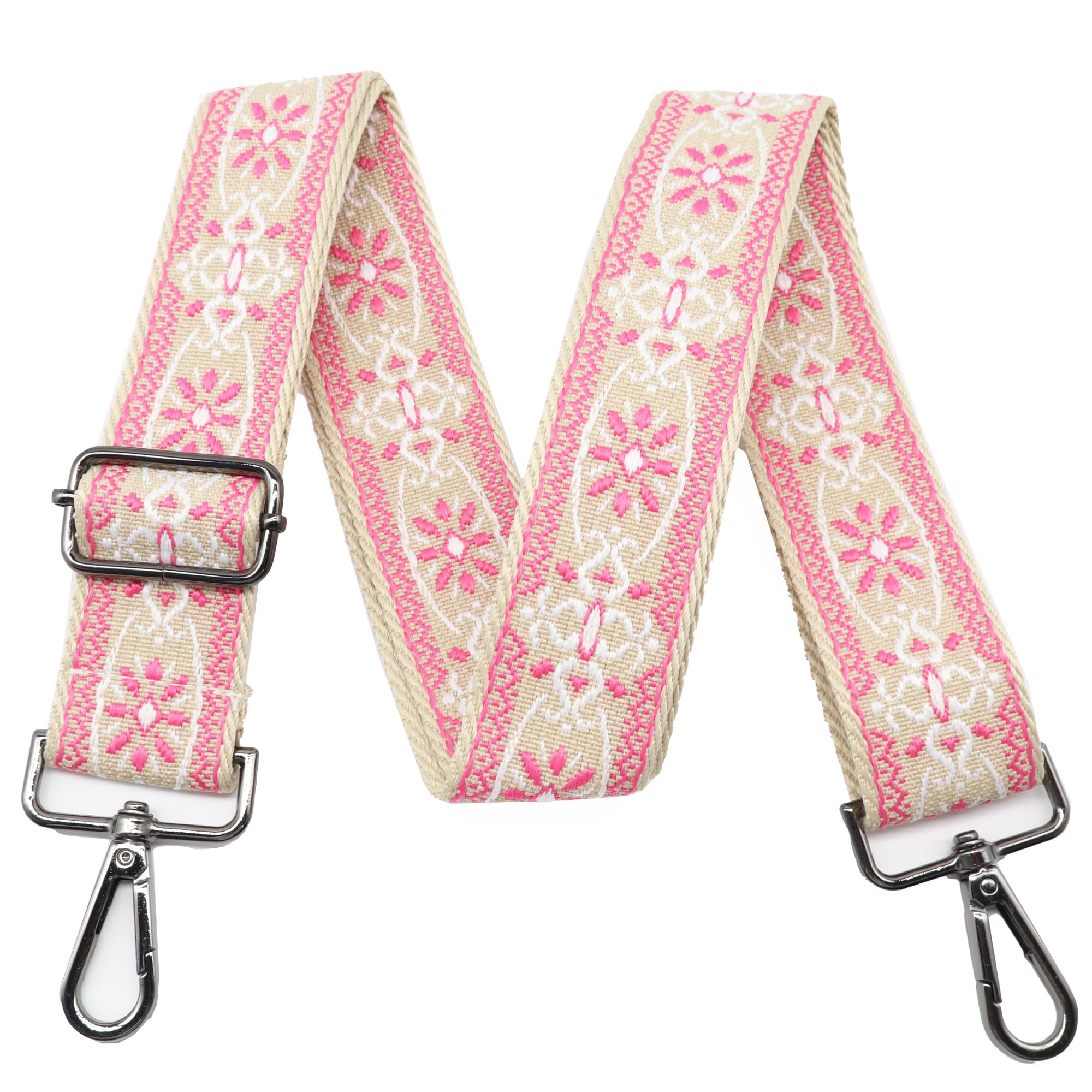 LEMEDE Purse Strap Adjustable Replacement Crossbody Bag Strap Retro Jacquard Embroidery Shoulder Straps for Canvas Bag
