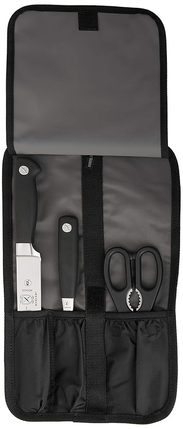 Mercer Culinary Genesis 4-Piece Forged Carving Set, Steel/Black