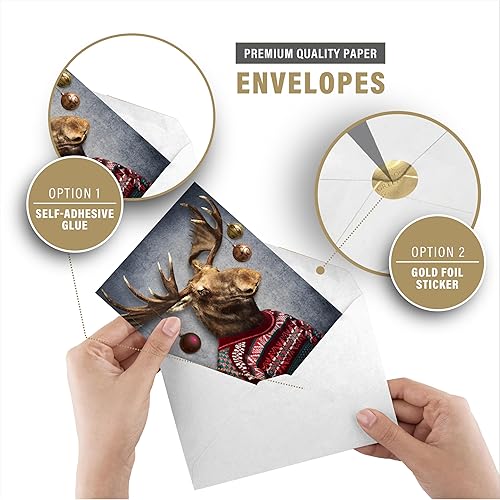 Miniatura 8 de easykart labels 18 divertidas tarjetas de Navidad con sobre, tamaño grande de 6.75 x 4.5 pulgadas para amigos, familiares y seres queridos