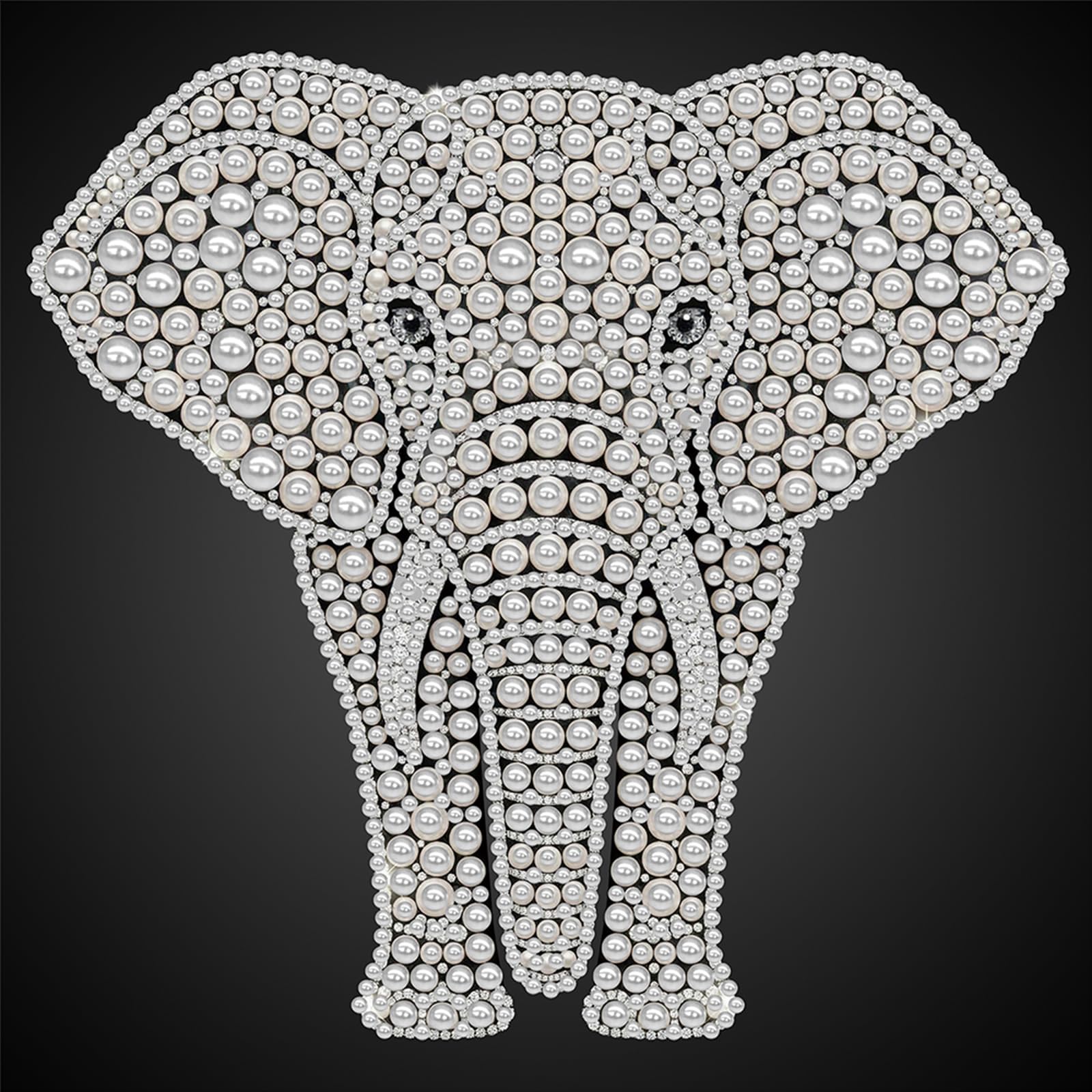 POETRYDRAW Elephant DIY Pearl Painting Kits for Adults Beginners Home Wall Decor Pearl Gem Paintings Picture Arts Craft 25x25cm Without Frame (Elephant)