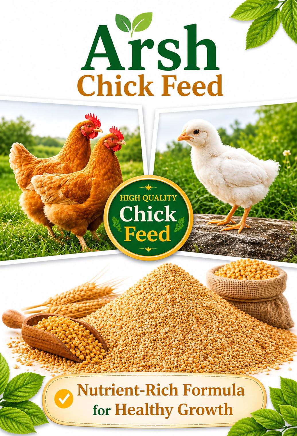 Chick Starter Feed | High Protein Poultry Feed | Fast Growth & Immunity Booster | Broiler & Layer Chick Feed-image-39