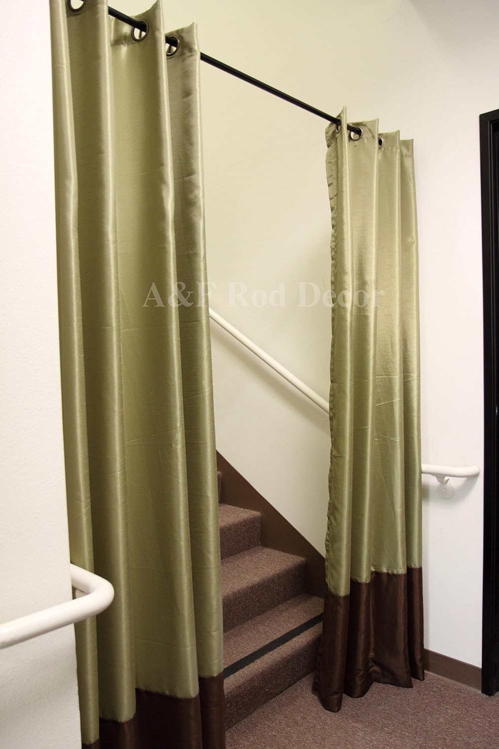 A&F Rod Décor - 3/4" Spring Tension Rod, 48-84 inch - Black (Set of 2)