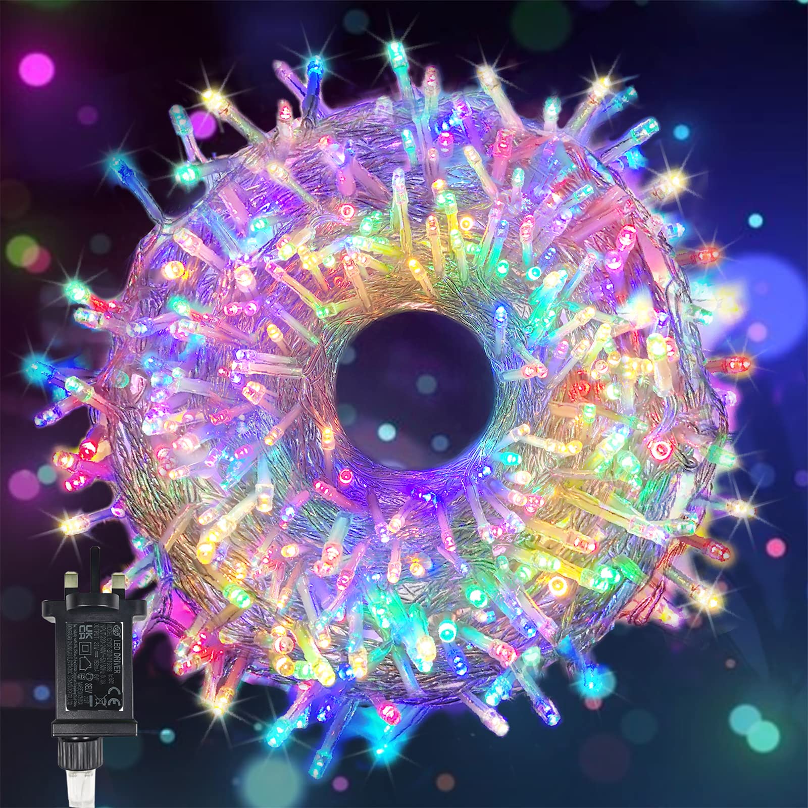 Makewete Colorful Fairy Lights Mains Powered, 100M/328Ft 1000 Led Plug In String Lights Christmas Lights Indoor Waterproof With 8 Modes Led Fairy Lights For Bedroom Wall Party Wedding Xmas Tree Decorations (Multicolor)