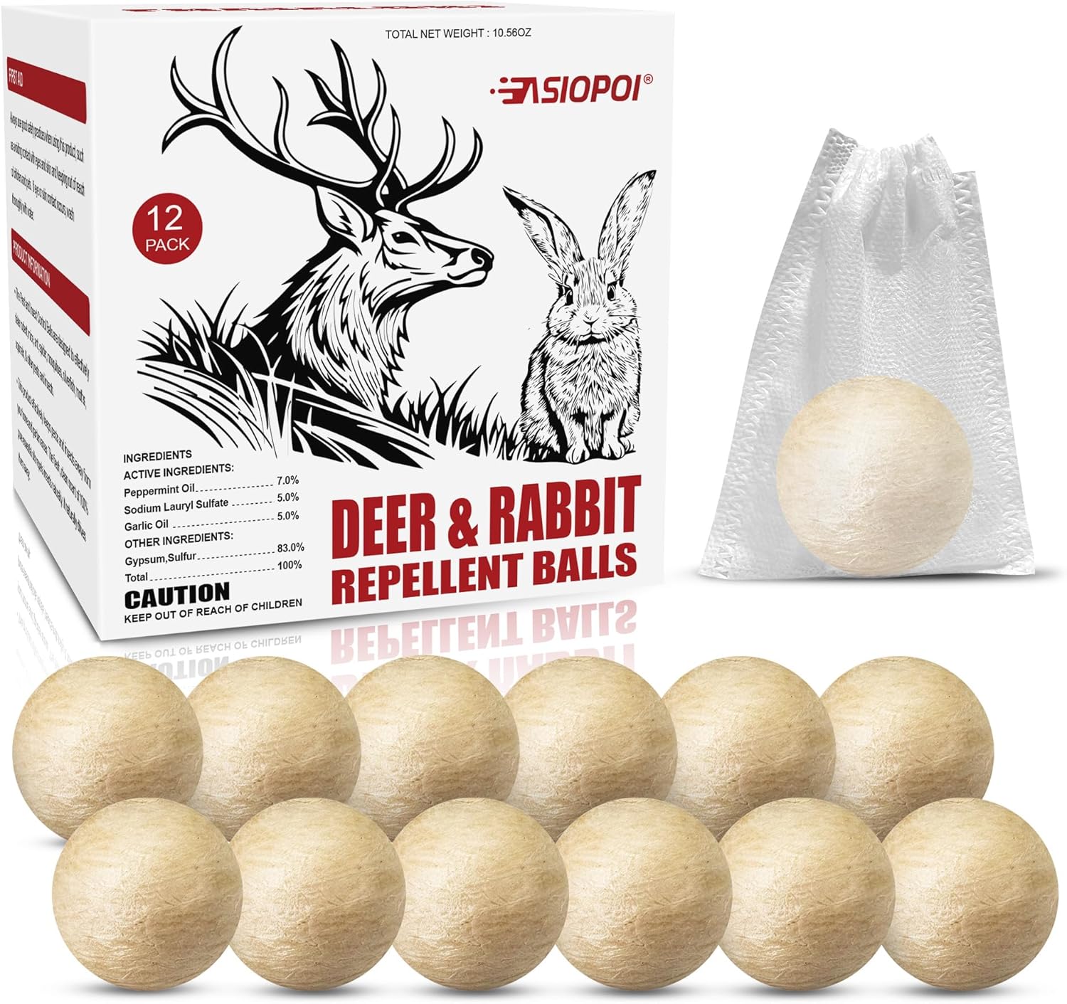 Deer Repellent Ball 12 Pcs: Effective Deer Deterrent for Garden, Protect Your Plants with Powerful Repellents Deer for Flowers, Shrubs & Trees