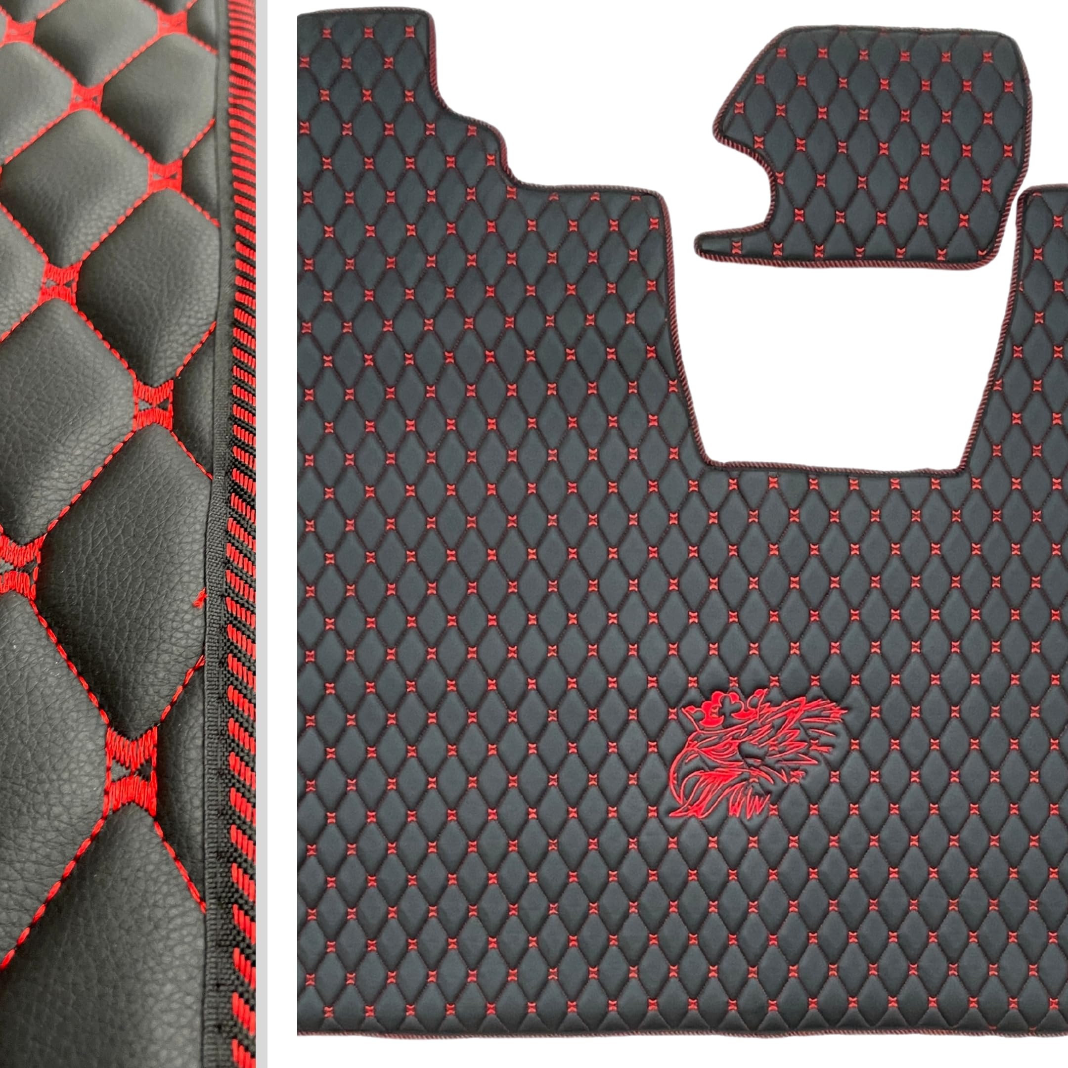 LKW Fußmatten/Automatten passend für Scania R 2017+ mit Sessel Ungefedert - Elegante Steppungen und Exklusives Logo