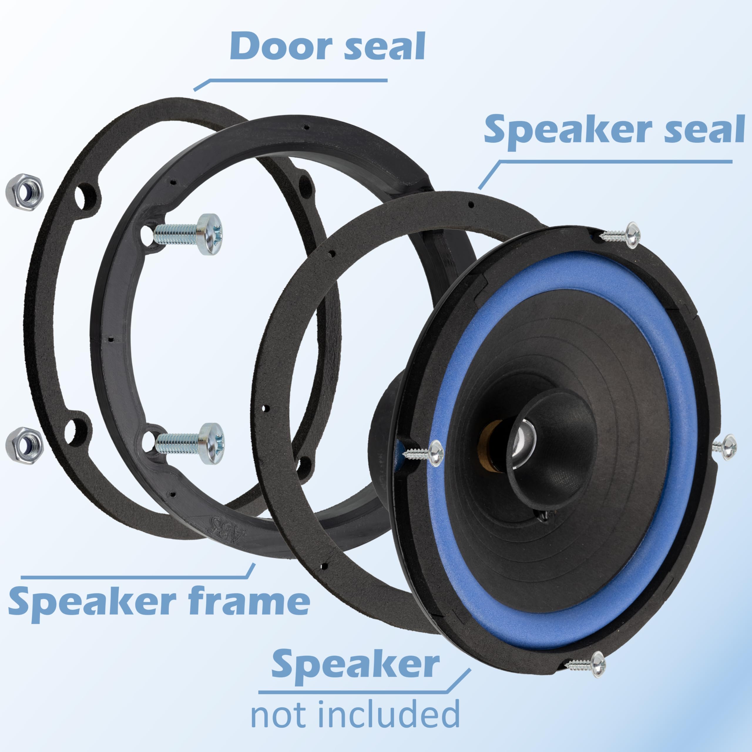 Aerzetix - Kit di 2 adattatori/supporti per altoparlanti Ø165mm | porte anteriori | compatibile con Mercedes Sprinter Viano Vito VW Crafter
