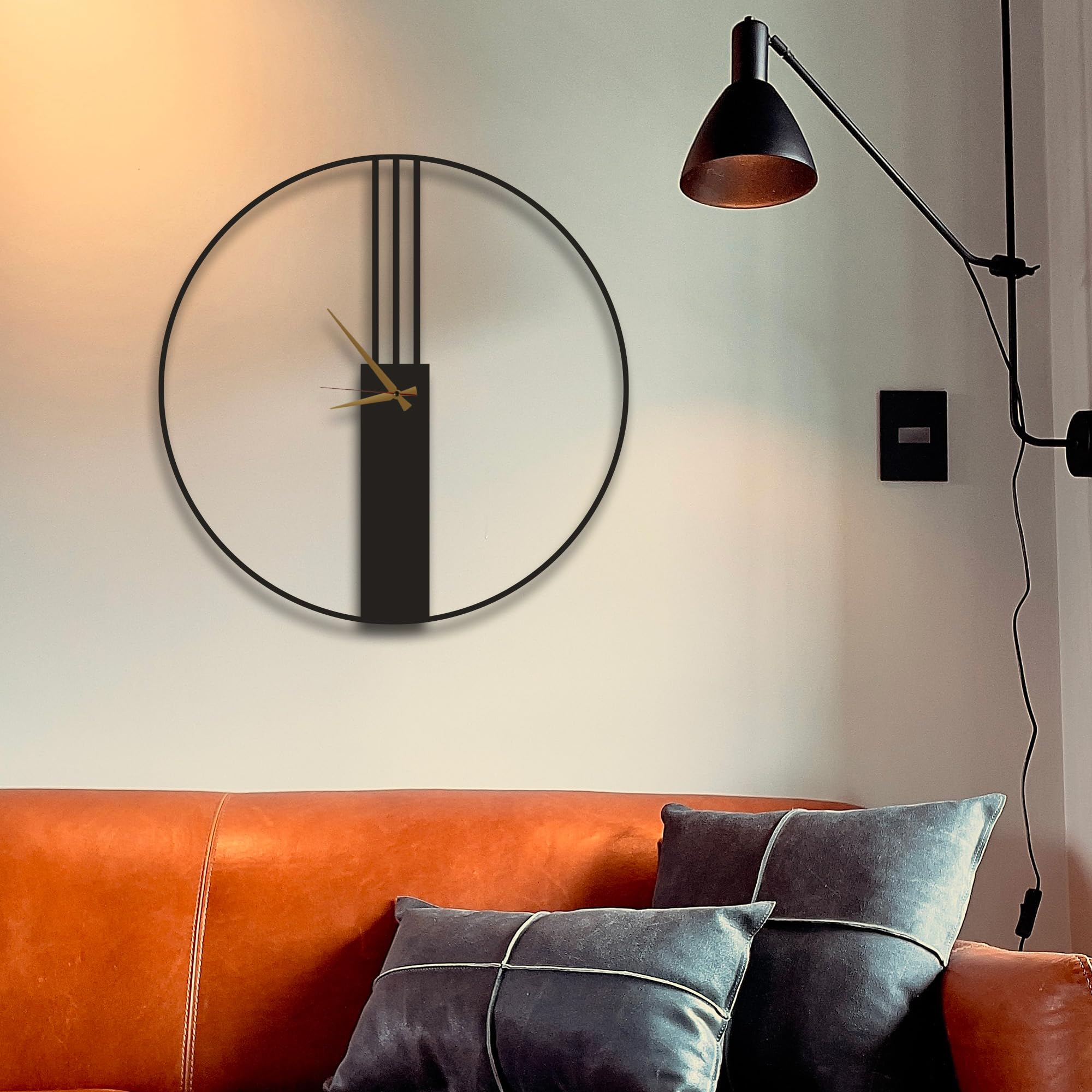 Elegante Wandklok modern minimalistisch, geruisloos kwarts uurwerk
