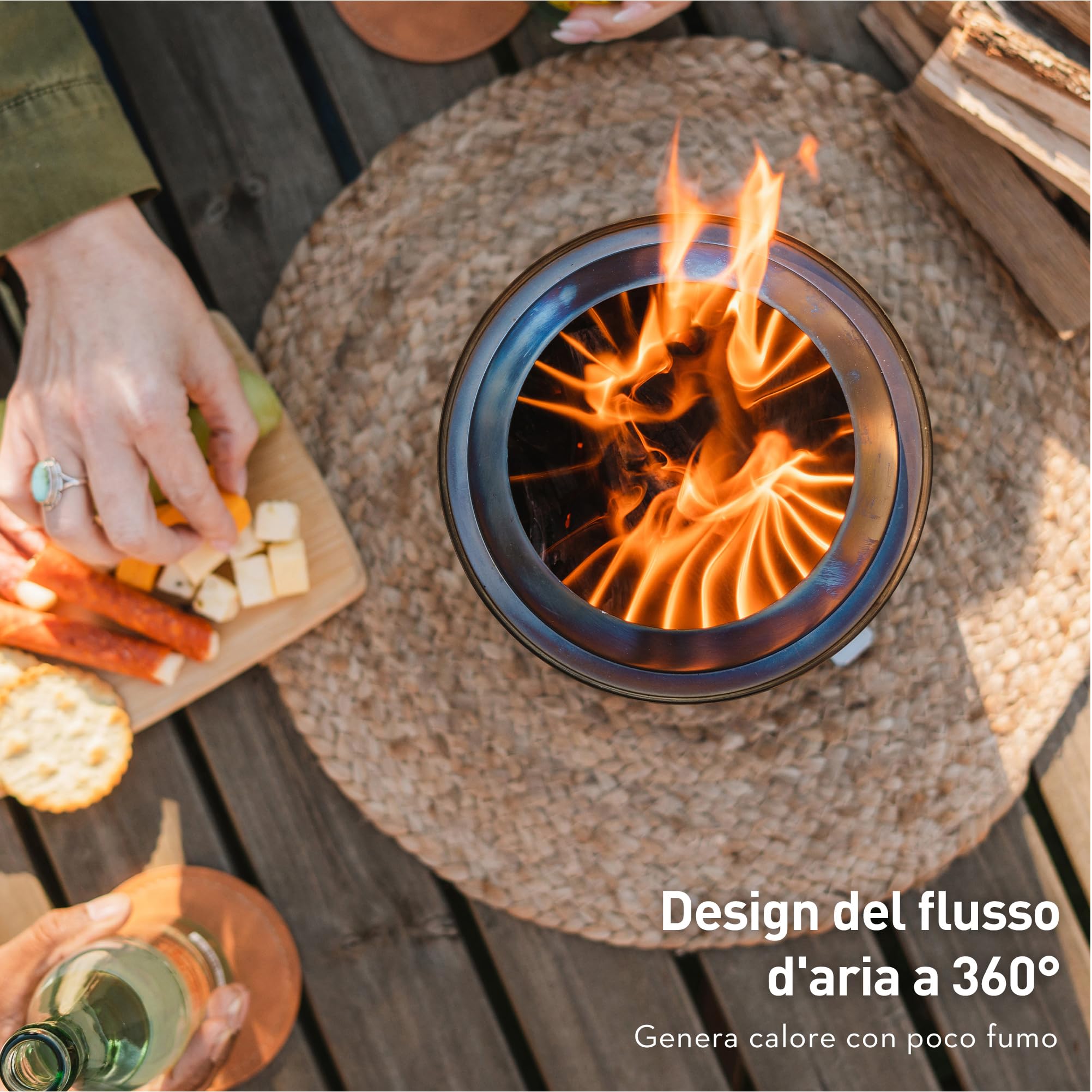 Solo Stove Mesa XL Braciere da tavolo da esterno, Mini camino portatile a bassa emissione di fumo, Acciaio inossidabile, 21,8 x 17,8cm, 1kg