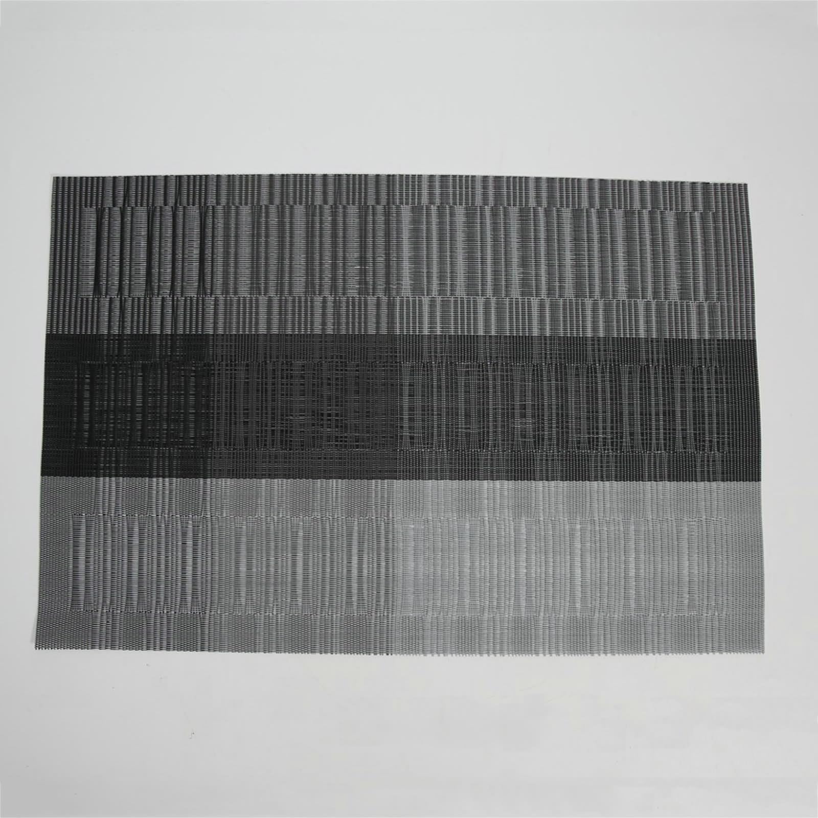 Lot de 10 Dessous de Table Moderne 45x30cm, Set de Table Moderne Couleur Dégradée Rectangulaire PVC Pet Gris Noir
