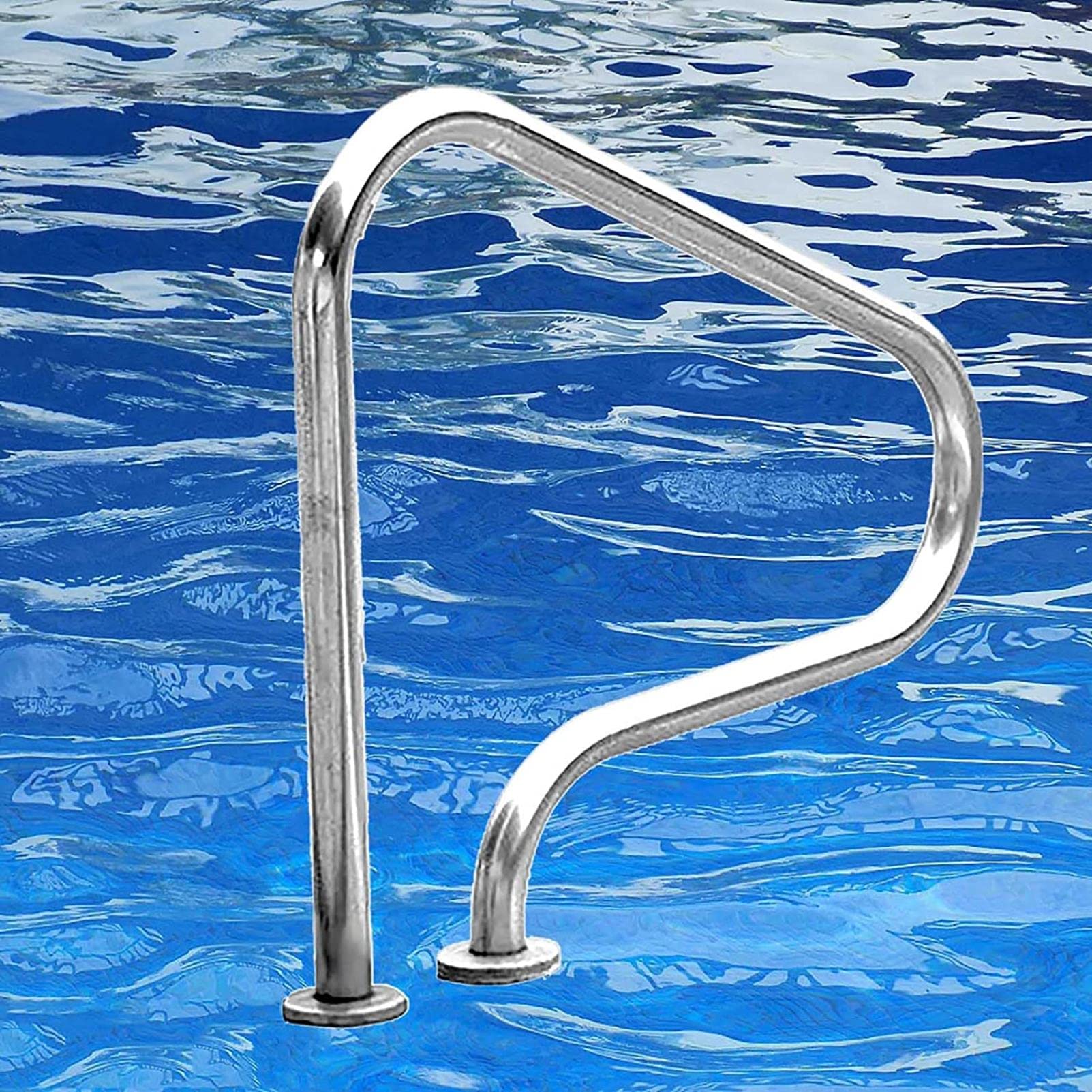 Garde-corps de piscine en acier inoxydable 304 avec plaque de base