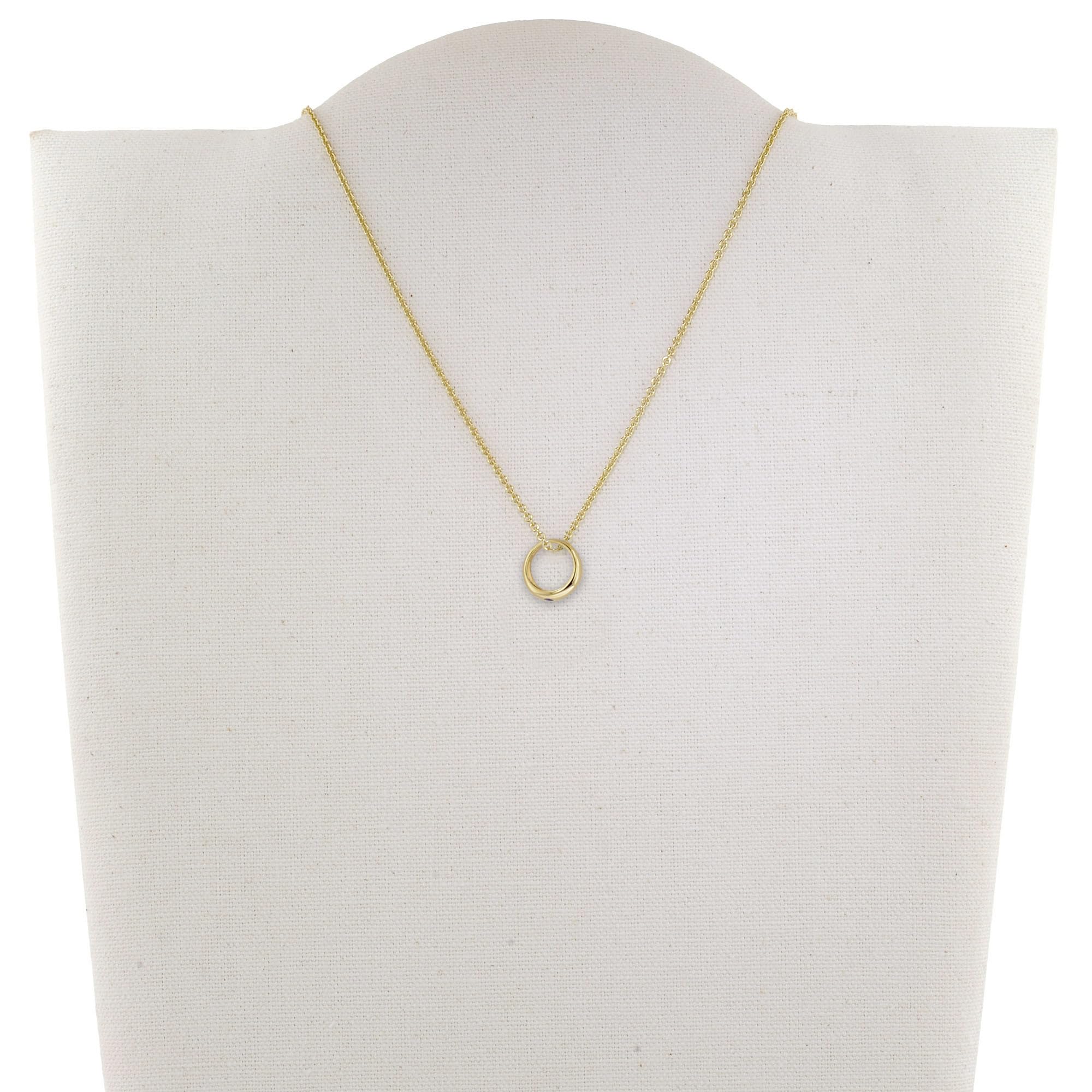 trendor Taufring mit Saphir Gold 585 an goldplattierter Kette 40/38 cm