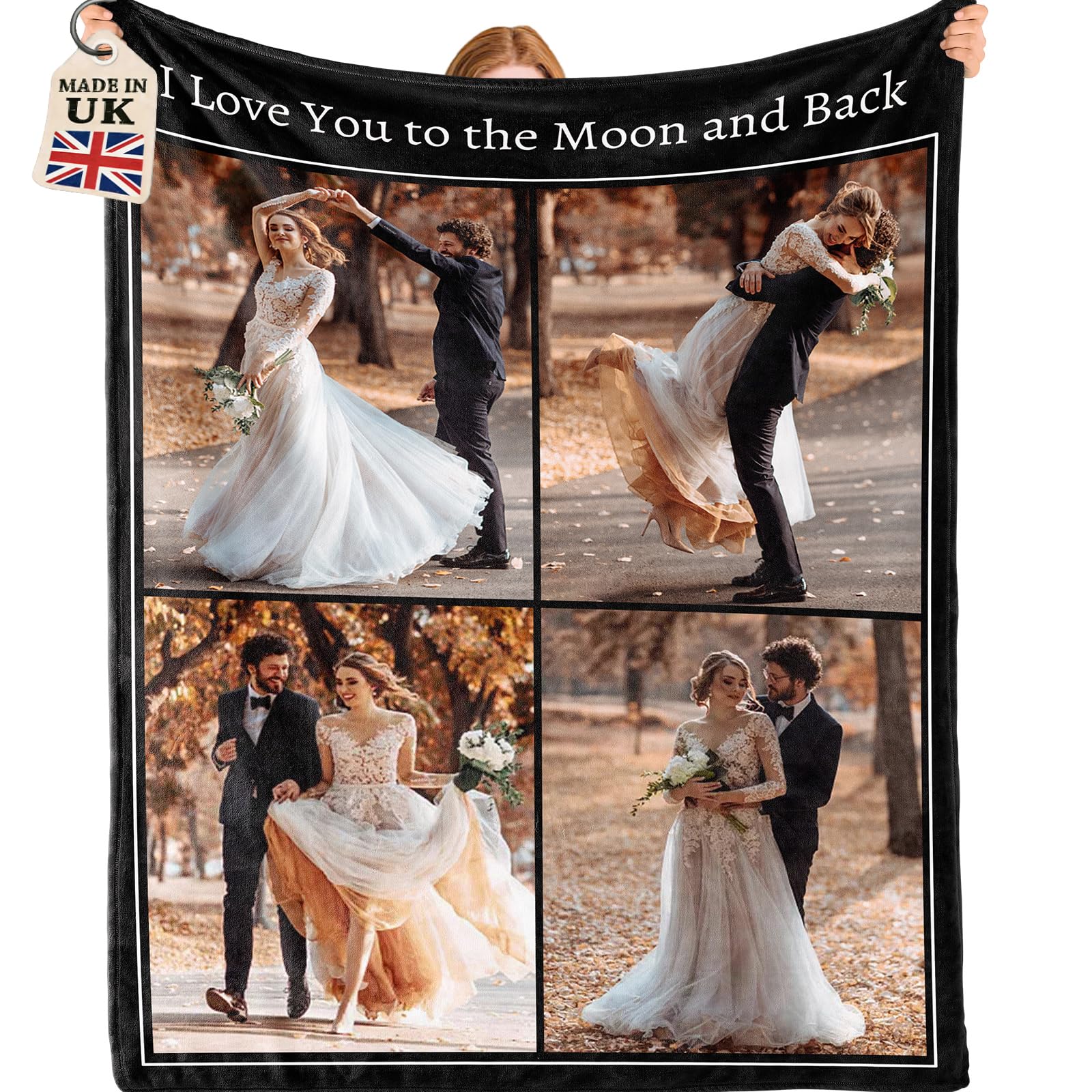 Bemaystar Personalised Blanket with Photo Text - Gifts for Women Men, Custom Blanket, Personalised Photo Blanket, Gifts for Couples Friends Mum Dad Kids Lovers, Gifts for Wedding Valentines Day — image 1
