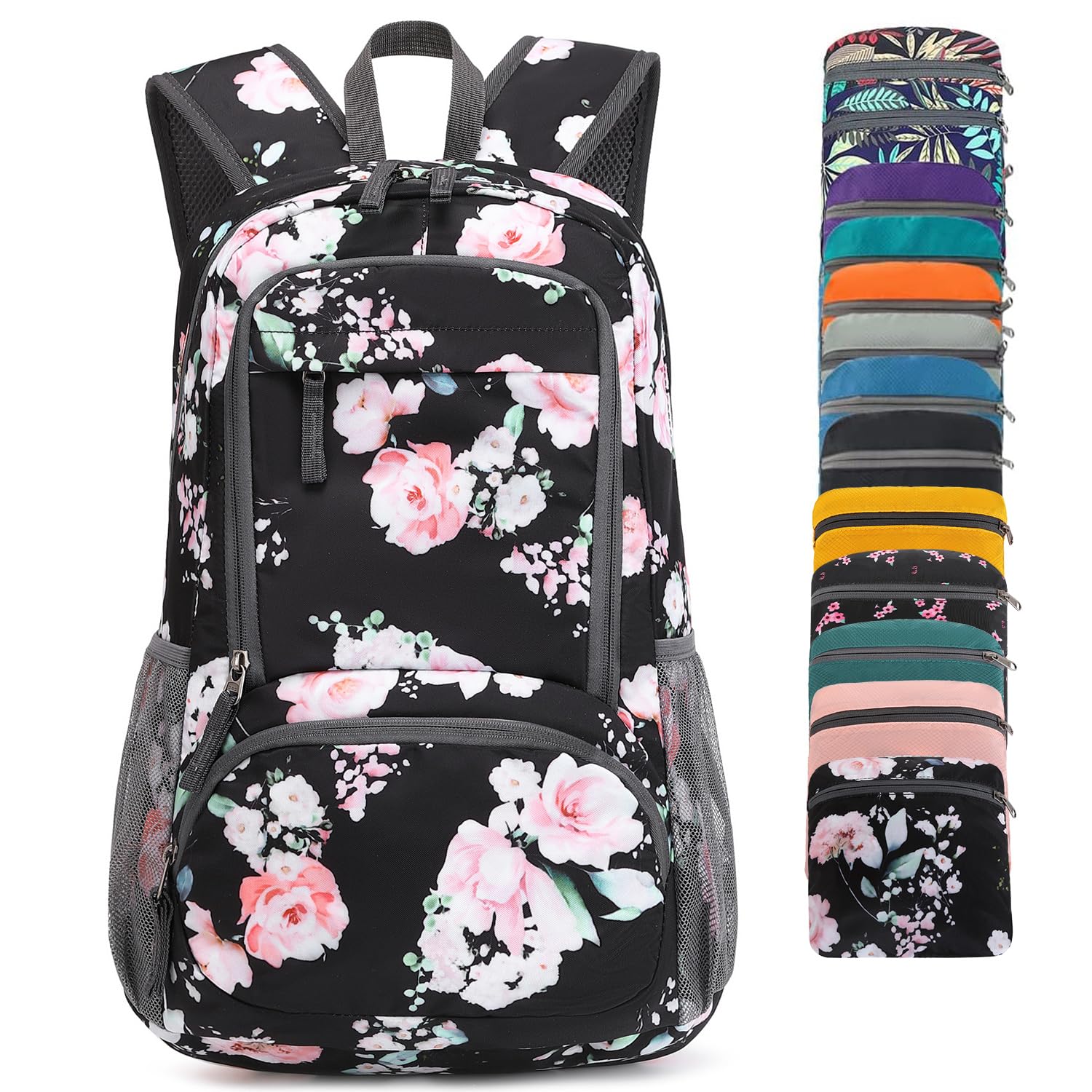 FENGDONG35L Lightweight Foldable Waterproof Packable Travel Hiking Backpack Daypack for men women peony, A12-peony, 35L, Outdoor