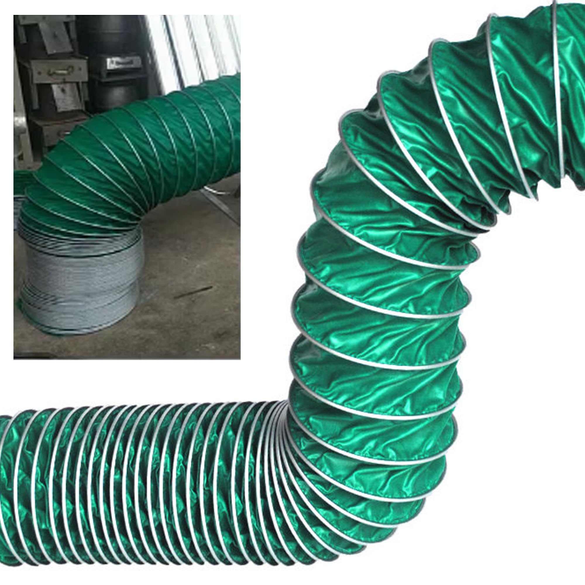 Manguera Flexible De 33 Pies para Conductos, Conductos De Climatización Ignífugos, Soporte De Acero para Aplicaciones De Ventilación, Extracción, Secado Y Refrigeración (8,9 Cm).