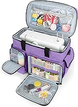 CURMIO Sewing Machine Carrying Case, Universal Tote Bag with Bottom Base Feet Pad Compatible with Most Standard Sewing Machine and Accessories, Purple (Bag Only)