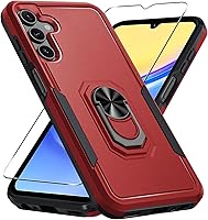 Vista 31 de Janmitta Funda compatible con Samsung Galaxy A14 5G con protector de pantalla + protector de lente de cámara, funda resistente de servicio pesado