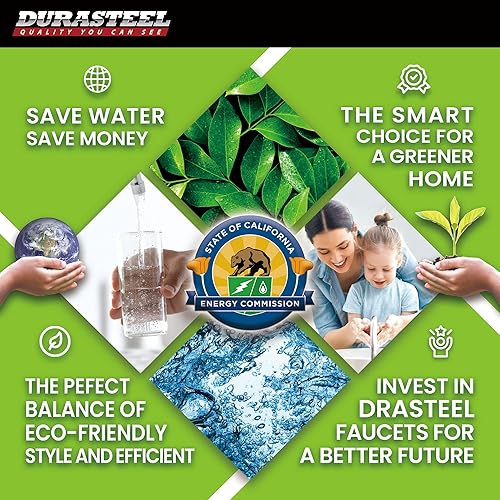 Miniatura 8 de DuraSteel - Grifo para fregadero de cocina comercial de 4 pulgadas con boquilla de cuello de cisne de 3-12 pulgadas, certificado NSF, asas de doble