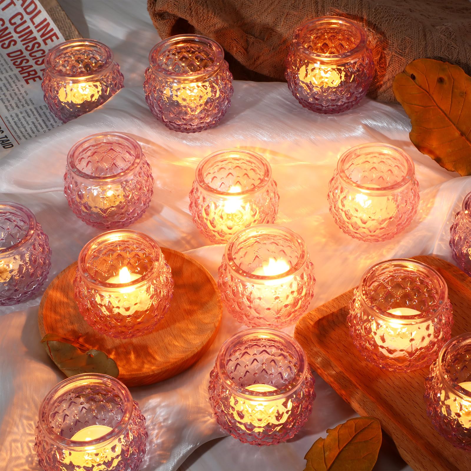 Amazon.co.jp: Layhit 36個 ラウンド奉納キャンドルホルダー ガラス