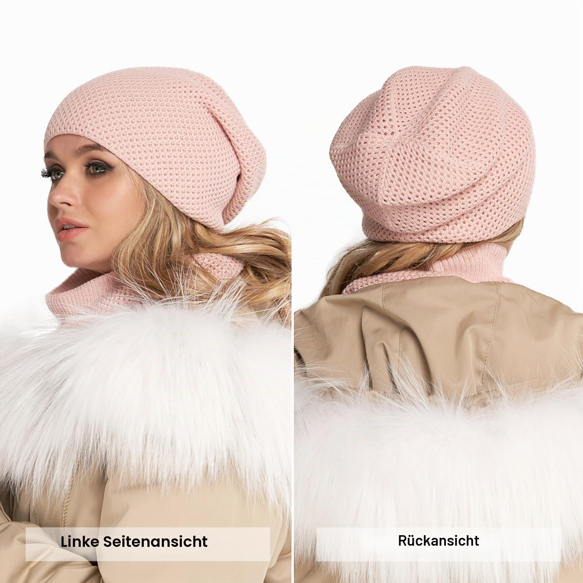 Braxton Hats and Scarf Set for Women - Knit Winter Plain Beanie Neck Warmer - Wool Fleece Cap Infinity Scarfs