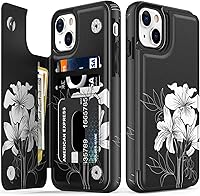 Vista 400 de LETO para iPhone 15 Pro Funda tipo cartera - Tapa tipo folio con patada - Diseños de moda - Tarjetero - Funda protectora para mujeres y niñas - 6.1