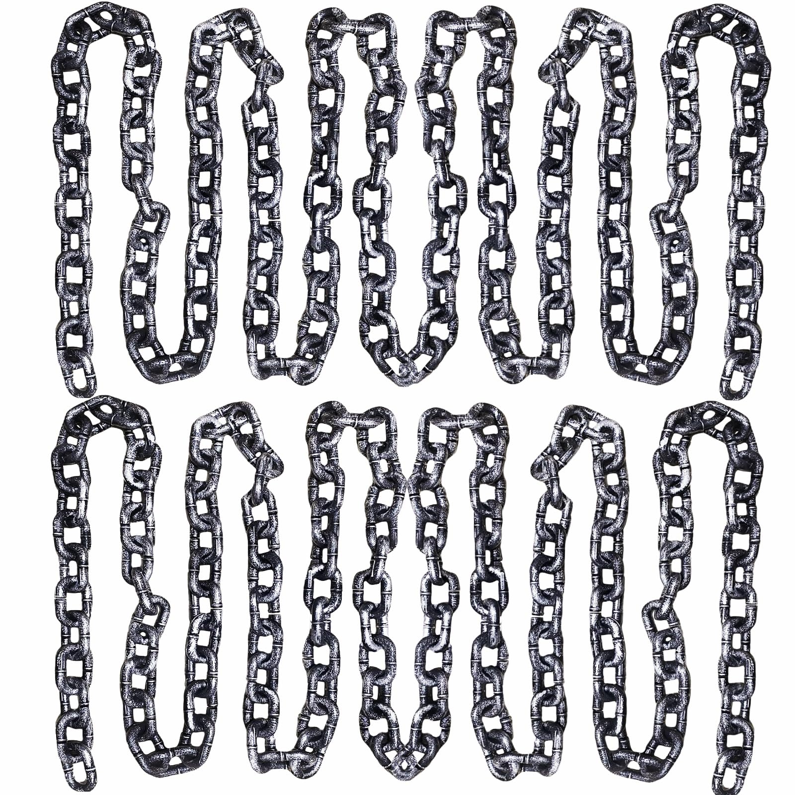 Virtue morals 2 Pack 12 Feet Plastic Chains Halloween for Halloween Party Decoration Cosplay Accessory