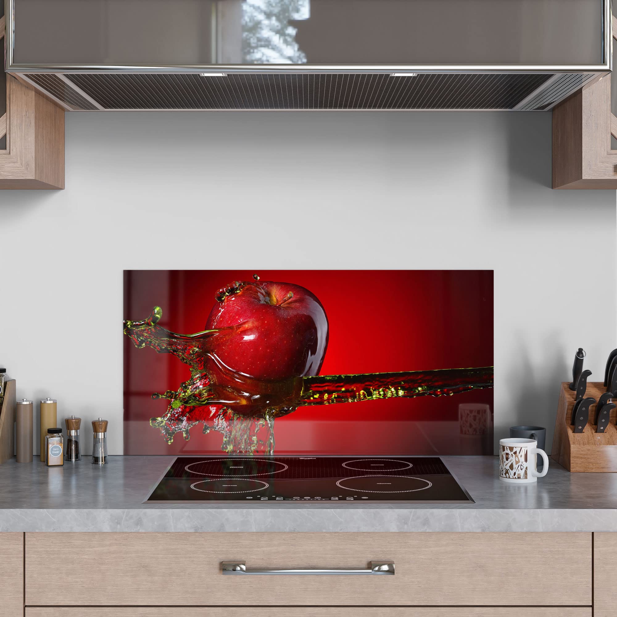 Decorwelt Küchenrückwand Aus Glas 80x40 Cm – Spritzschutz Für Herd & Spüle, Kratzfest, Hitzebeständig, Inkl. Klebeband