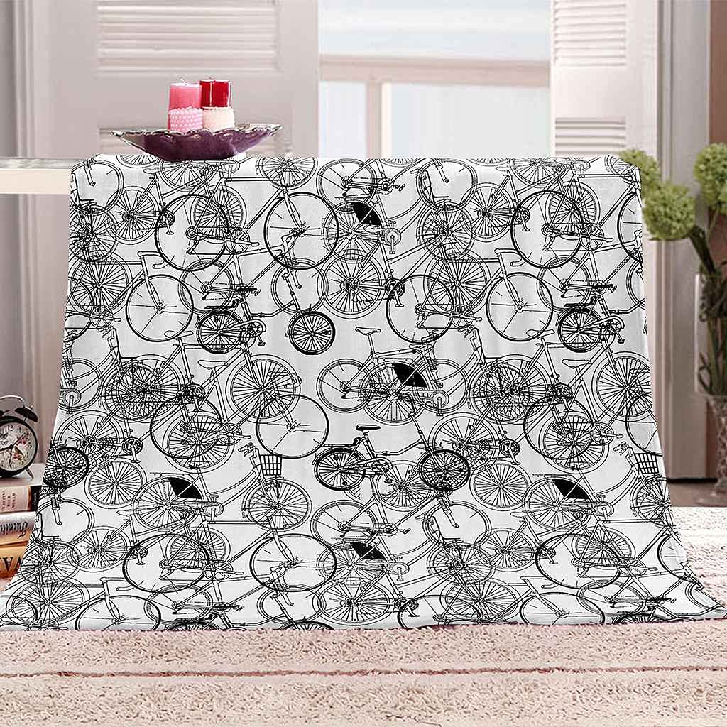 Couverture Polaire Vélo Noir Cadeau Idéal Flanelle Douce 150x200cm