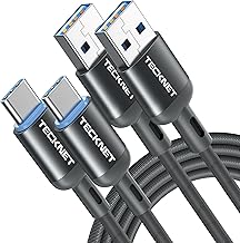 TECKNET USB C Fast Charging Cable, 2 Pack 2M 3.3A Nylon Braided Type C Cable for iPhone Samsung Galaxy S22 S21 S20 Google Pixel Xiaomi Sony Xperia and more