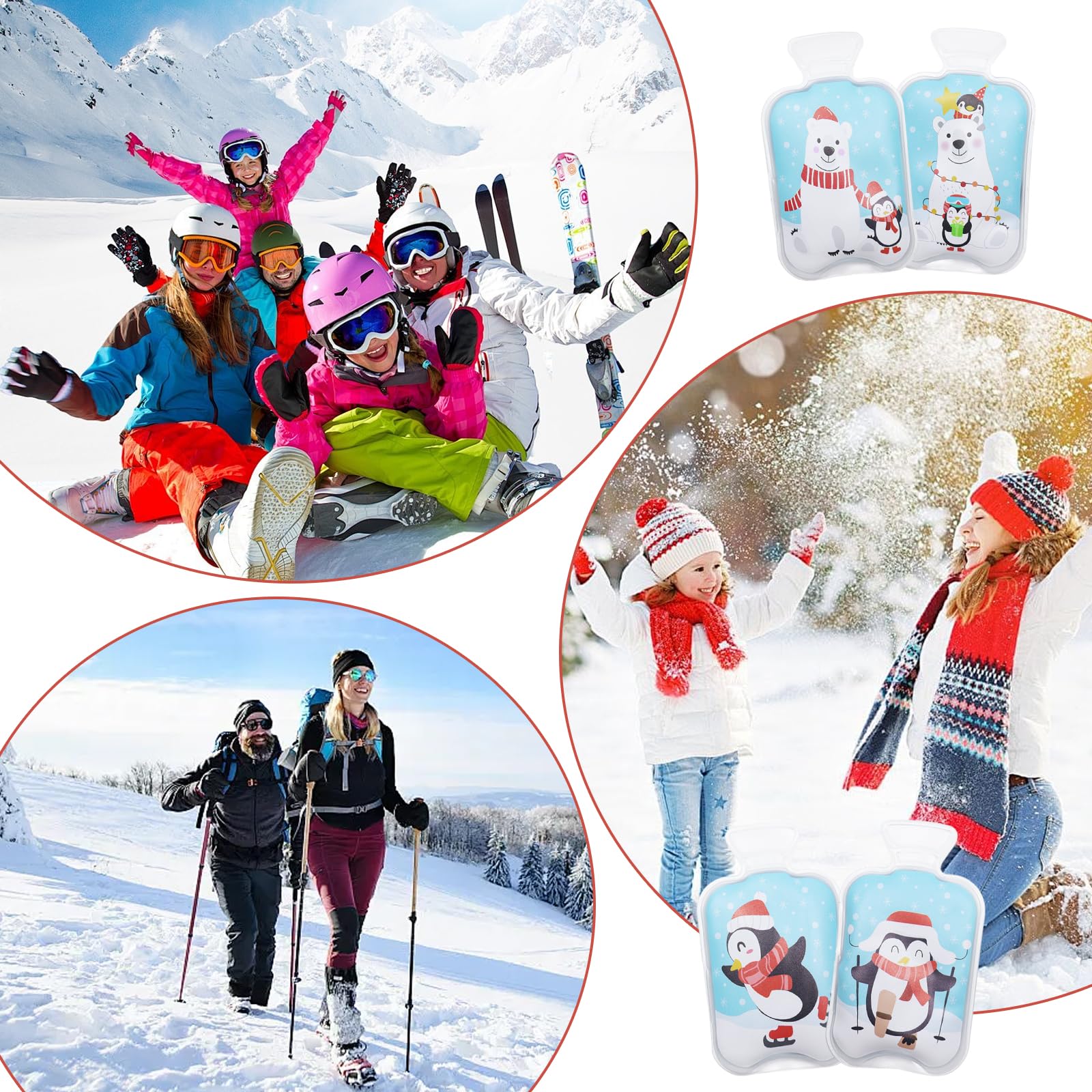 4 Pezzi Scaldamani Riutilizzabile, Scalda Mani Tascabili, Mini Riscalda Mani Gel Portatile Scaldini Mano, Natalizio Scaldamani Tascabile per Le Fredde Giornate Invernali, Viaggi, Sport, Campeggio