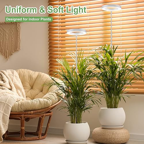 Miniatura 6 de LBW Luces de cultivo para plantas de interior, 72 luces LED de espectro completo, lámpara grande para plantas con 4 niveles atenuables, temporizador