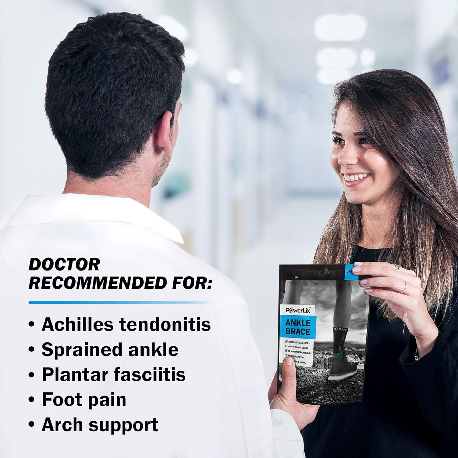 Grеаtеѕt Prоduсt POWERLIX Ankle Brace Compression Support Sleeve (Pair) for Injury Recovery, Joint Pain and More. Achilles Tendon Support, Plantar Fasciitis Foot Socks with Arch Support, Eases Swelling