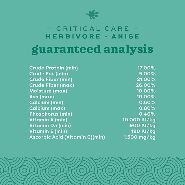 Foto 4 de 5 de Oxbow Cuidado crítico de la Salud Animal, herbívoro, Sabor a anís, Bolsa de 454 Gramos