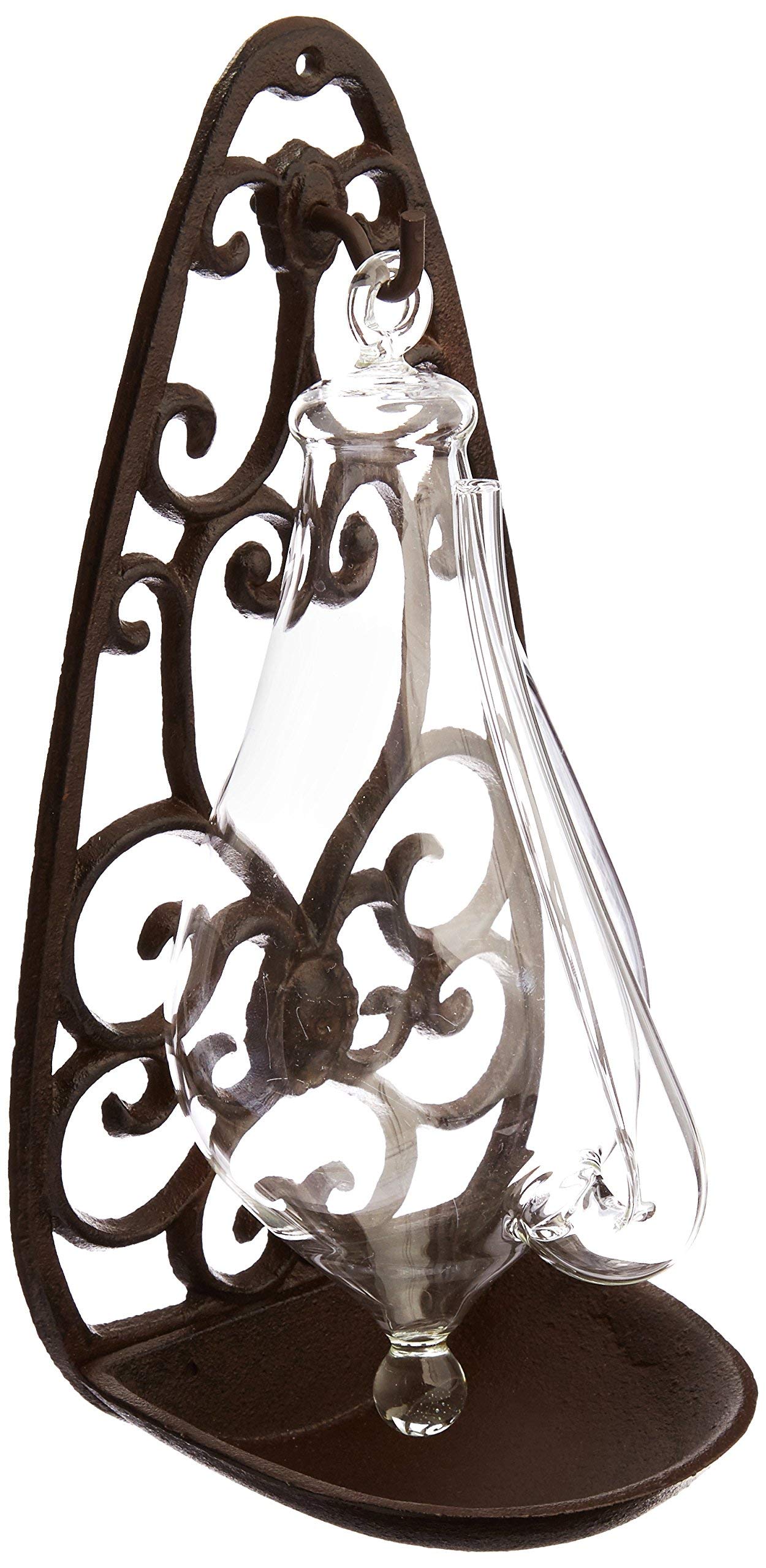 Esschert Design Crystal Barometer with Cast Iron Stand, Clear 13.9 x 12 x 27.7 cm (TH31)