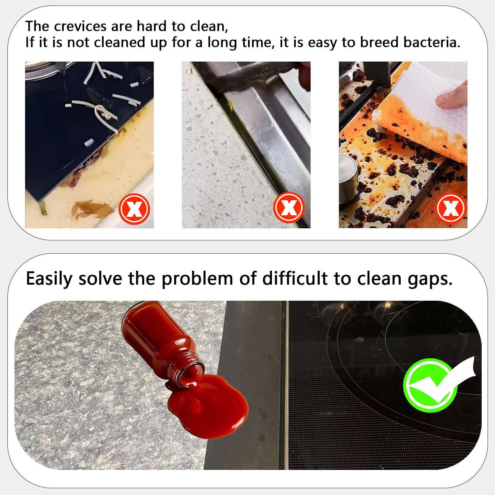 Silicone Stove Gap Covers - Keep Kitchen Clean -7