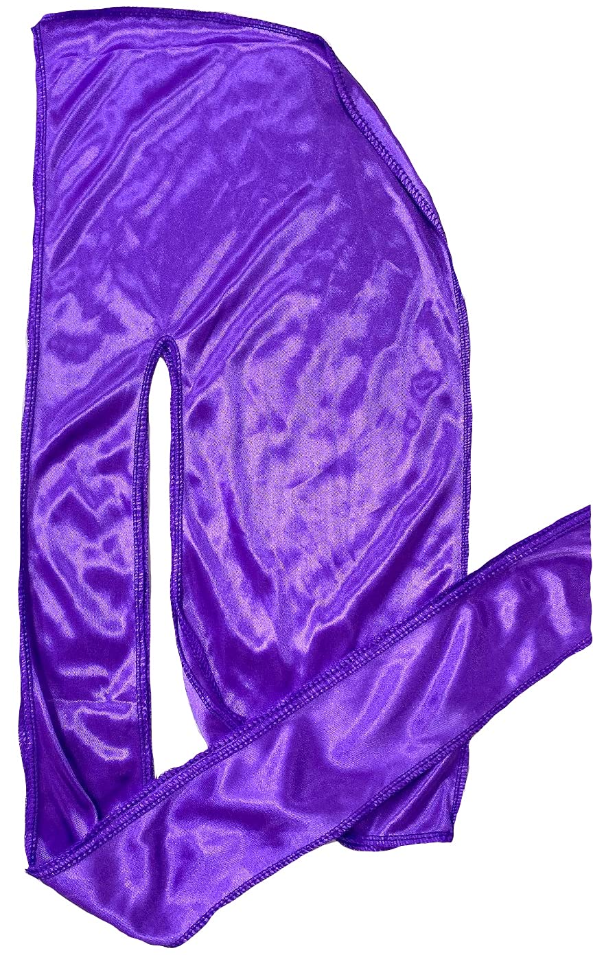 FOR KINGS. BY KINGS CROWN LMTD SUPPLYSilky Durag Waves 360 - [ MultipleColors ] 360 waver Du Rag with long tails and quadruple stitching - (Purple)