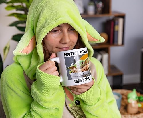 Miniatura 67 de Silver Buffalo Star Wars The Mandalorian Repeat Poses - Taza de café de cerámica estilo campista, 20 onzas Repetir Poses