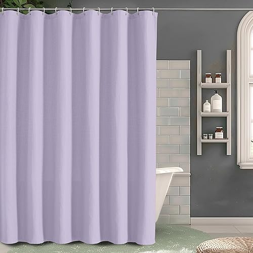 Miniatura 15 de OVZME Juego de cortina de ducha verde salvia, cortina de ducha de tela resistente con textura de gofre para baño, cortina de baño de lujo de 7.06