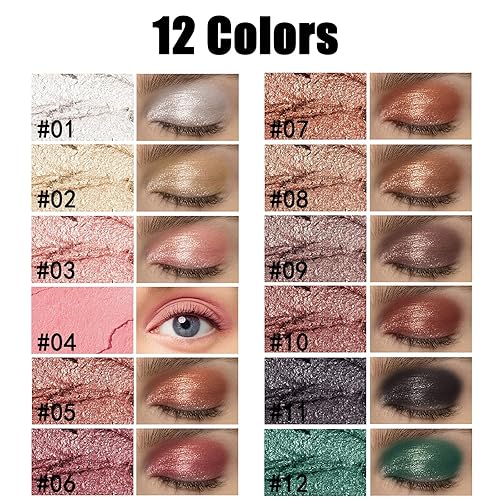 Miniatura 3 de Sombra de ojos, lápiz de sombra de ojos en crema brillante, barra de sombra de ojos de larga duración, impermeable, sombras de ojos con purpurina en