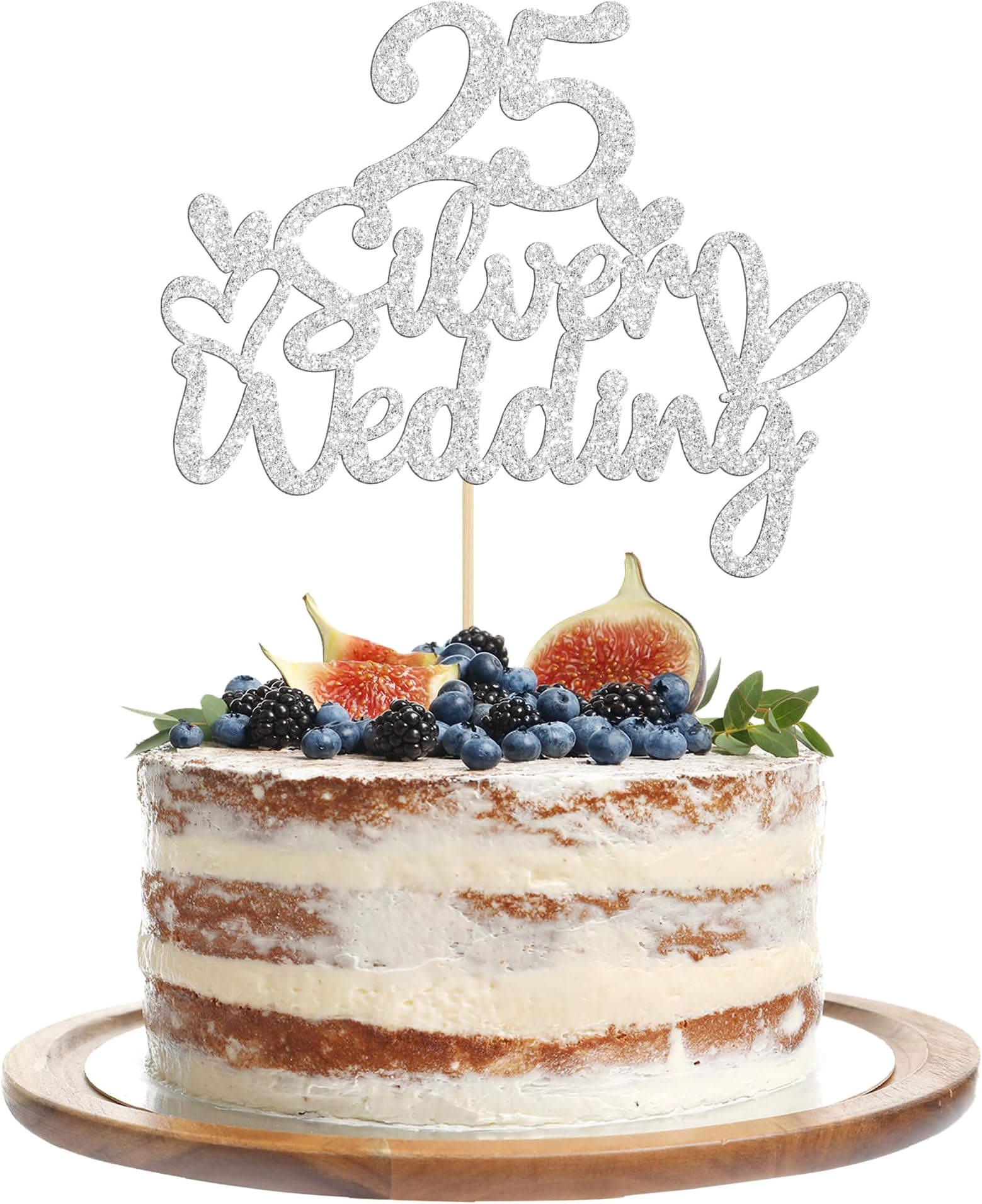 25th wedding anniversary cake toppers Clearance